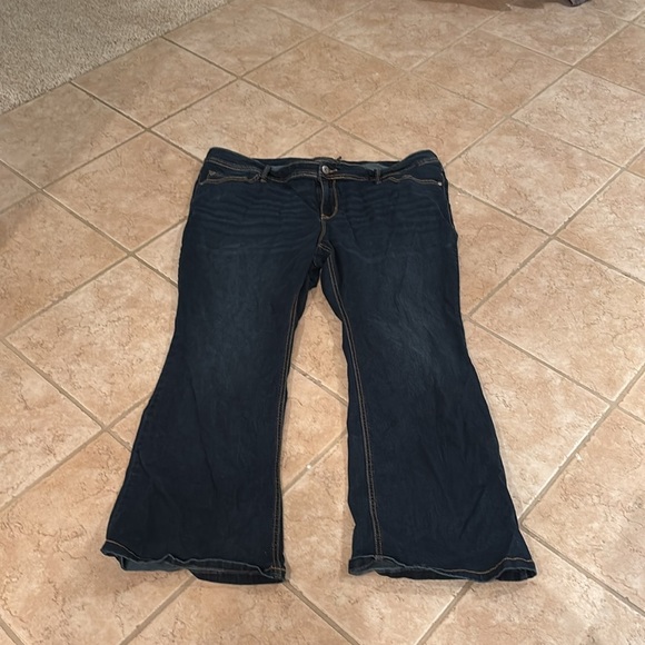 Torrid Luxe Slim Bootcut jeans woman's in a dark denim wash - Picture 3 of 14